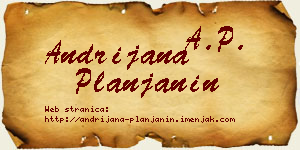 Andrijana Planjanin vizit kartica